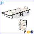 Hotel add bed metal folding bed with wooden slats